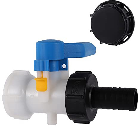 FOGWOWO IBC Adattatore,Valvola da Serbatoio da 60 mm a 60 mm, con Adattatore da 60 mm a 1.25 (32 mm),Accessori per Serbatoio IBC per Cisterna Acqua 1000 Litri,Serbatoio per Acqua Piovana