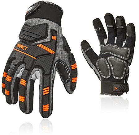 Vgo... Safety Work Gloves,Mechanics Gloves,Impact Gloves,Anti-Vibration Gloves,Rigger Gloves,Heavy Duty(SL9792IP,Gray,XL,1Pair)
