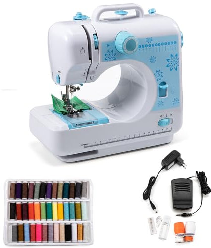 Kleine Nähmaschine, elektrische tragbare Nähmaschine für Anfänger für Anfänger mit 12-Stichmuster