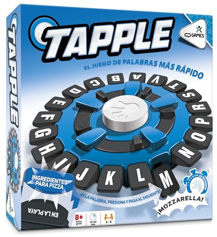 TAPPLE Juego de Palabras de Ritmo rápido en Español, Juego de Mesa, Juego para Adultos y Niños, 144 categorías en 36 Tarjetas, Juegos para niños +8 años, 2 a 8 Jugadores, (TAP00000)