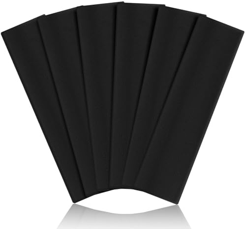 BELEVO Fascia per Capelli Donna Nera– 6 Pezzi Fascia Capelli Uomo, Moda Fascia Sportiva in Cotone Sottile, Morbida, Antiscivolo, Elastica, Ideale per Palestra, Skincare, Running, Trucco & Quotidiano