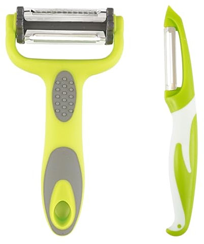 FRAVAST® Pelador de Patatas 3 en 1 + Pelador Vertical Recto | Multifuncional de Frutas y Verduras de Acero Inoxidable.