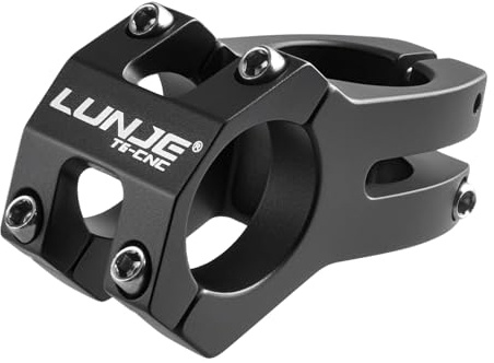 TRIWONDER Potence VTT Courte en Alliage d'Aluminium 25,4 mm 31,8 mm Potence de Guidon de Vélo pour Vélo de Route BMX (Noir, 25,4 x 45 mm)