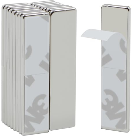 16 Pièces Aimant Autocollant Puissant 40x10x2 mm, Aimant Neodyme Rectangulaire Aimants Adhésifs Aimant Puissant Aimant plat Petits Aimants pour Tableau Blanc Réfrigérateur Artisanat Photos