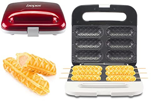 BEPER P101CUD100 Gofrera con Forma de Barra - Placa para Gofres para 6 Divertidos Gofres en Minutos