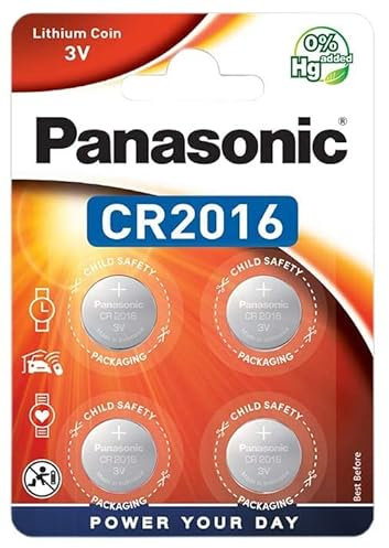 ‎Corp. Panasonic CR2016 - Batteria al litio 3 V, 90 mAh, blister da 4