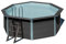 POOLCREW WPC Pool Komplettset Santorin, Aufstellpool Set inkl. Pumpe und Filter, Swimmingpool mit Sandfilteranlage und Leiter, Frame Pool rund Ø 410 x 124 cm