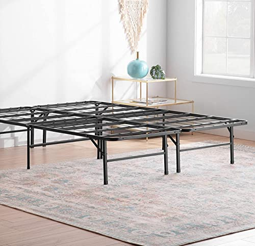 Linenspa Struttura letto in metallo – Rete letto pieghevole Singolo – 33 cm di spazio libero, Contenitore sotto il giroletto – Montaggio in 5 minuti – 80x190 cm