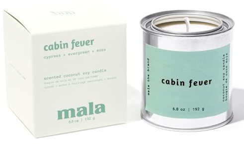 MALA Cabin Fever Cypress Evergreen & Moss Candle for Home – Forest‑Inspired Aromatherapy – Vegan Soy – 45 Hour Clean Burn – Organic Non‑Toxic Candles – Cozy Room Decor – 6.8 oz