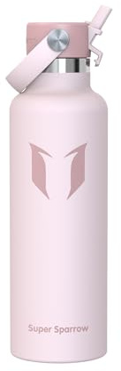 Super Sparrow Botella Agua Acero Inoxidable - Botellas Termica 750ml - Sin BPA - Termo Cantimplora con Pajita Vacío, para Deporte, Viaje, Escuela, Exterior, Oficina, Gimnasio