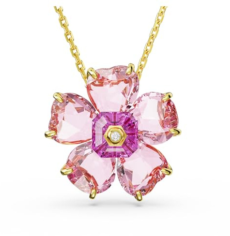 Swarovski Idyllia Pendant, Pink, Gold-tone plated