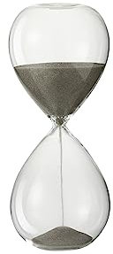 J-Line Sanduhr Deko, dekorative Sanduhr aus Glas, mit grauem Sand, perfekt für Meditation und Yoga, modernes Dekoration für Wohnzimmer und Büro, 19 cm hoch, klein