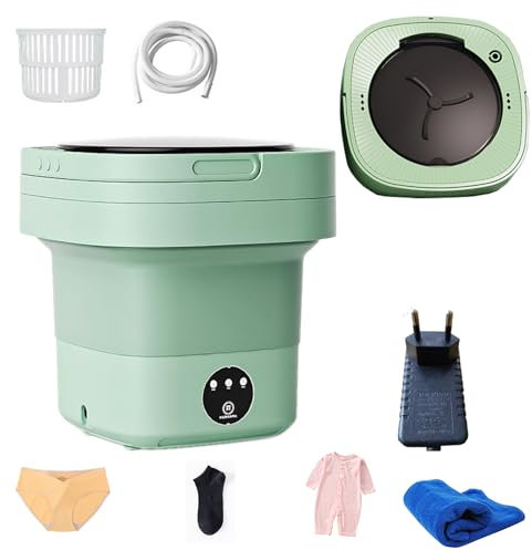 AFGSsm 12L machine a laver portable, Mini machine à laver pour les vêtements de bébé, Les sous-vêtements, appartement, dortoir, camping -Vert