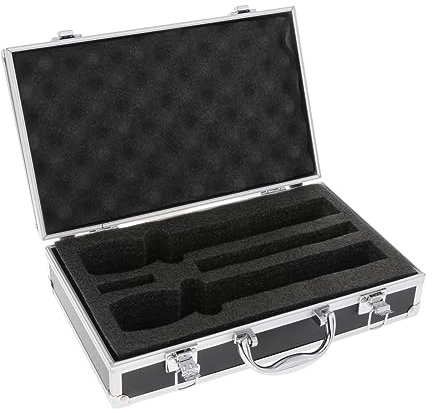 Dickly Mikrofonkoffer, Mikrofon-Aufbewahrungsbox, Schaumstoffkoffer, professioneller, stoßfester Instrumenten-Mikrofon-Tragekoffer, Mikrofonkoffer, hart für, Schwarz
