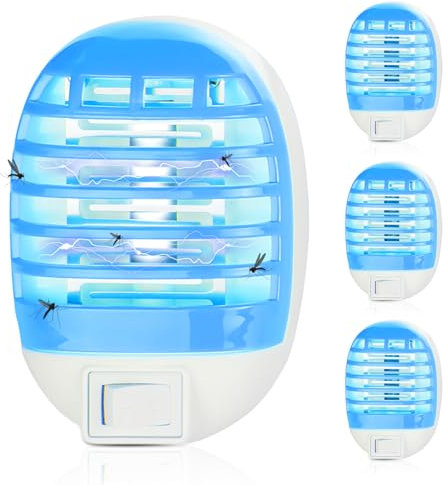 SUNOYA Moustique Tueur Lampe, Lampe Anti-Moustique, 4 Paquets Lampe Anti Moustique, Tueur D'Insectes Electrique pour Maison, Jardin, Intérieur, Extérieur, Cuisine, Salon, Insectes, Moustiques, Mouches