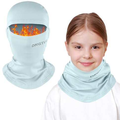 AYPOW Pasamontañas Térmico Invierno Niños 4-12, Multifunción Prueba de Viento Forro Polar Cálido Máscara de Esquí de Ciclismo Sombreros Gorro con Calentador de Cuello, Mascarilla para Niños Niñas
