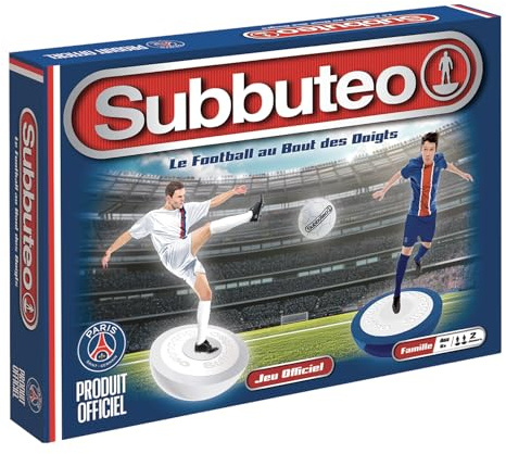 MegaBleu - Subbuteo Paris Saint-Germain - Juego de Mesa de fútbol para Adultos y niños a Partir de 6 años - Juego de pichenette estratégico - Producto Oficial PSG - 2 Jugadores - Material Completo -