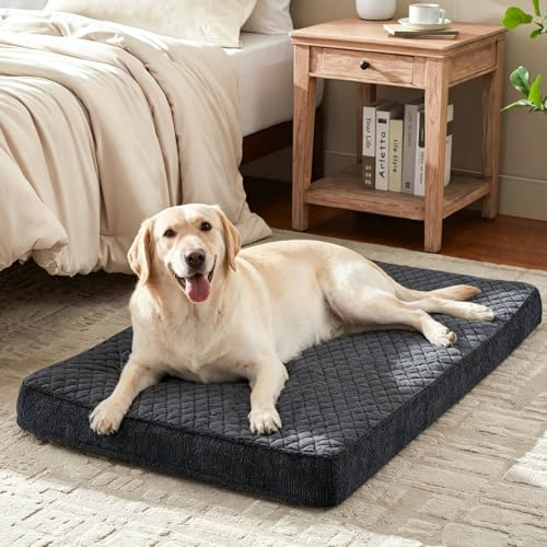 JOEJOY XXL Orthopedic Dog Bed Memory Foam, Extra Large Dog Crate Bed with Washable Removable Cover, Dog Crate Mat and Mattress, 119x74x10CM