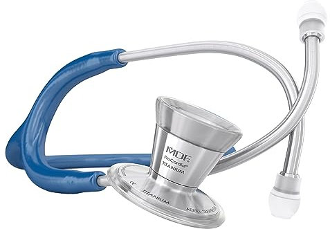 MDF ProCardial Core Leichte Titan Kardiologie Zweikopf-Stethoskop - mit Brustst¸ck und Kopfteil aus Titan - Kˆnigsblau (MDF797T-10)