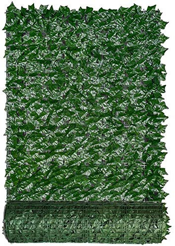 Hojas de Hiedra Artificial para Jardín Seto Artificial Hiedra Valla de pantalla de pared de planta, seto artificial, hoja verde, hiedra, hierba falsa, telón de fondo decorativo para protección de l