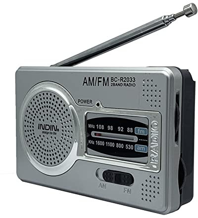 Radio Portátil Am/FM, Mini Radio de Bolsillo, Radio Portatil Pequeña con Excelente Señal, Funciona con Pilas, Diseño Clásico, Fácil de Utilizar, para Cocina, Baño o Garaje