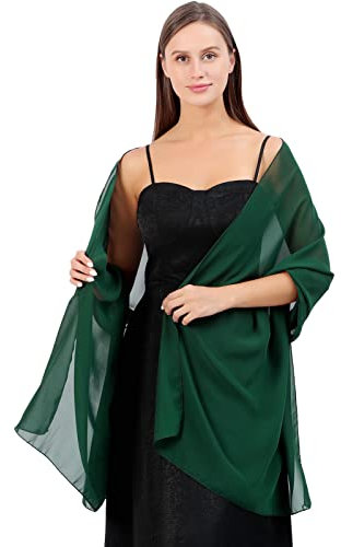 Ladiery Sheer Chiffon Tücher und Wraps für Abendkleider, Damen leichter weicher Schal für Hochzeit Braut Schultertuch