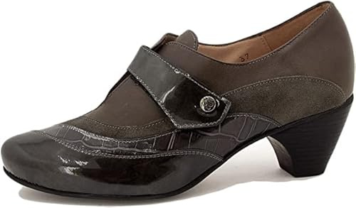 PieSanto - 195406 Zapato Tira Ajustable Charol Burdeos para: Mujer Talla: 37