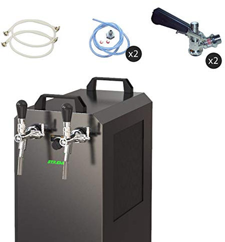 Set Completo - Spillatore Birra con Pompa a Membrana - Stream 80K, Dispenser Birra, Macchina per Birra 2-Linee, 90 Litri/h - Dry Cooler, Keg:Senza, Keg 2:Senza