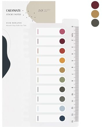 Ordinate Transparente Haftnotizen, Haftstreifen Plastik, Haftmarker, Page Marker, Klebezettel set, planner, sticky notes, Book Tabs, Lesezeichen, Bullet Journal zubehör(C-200 Stücke Dusk Morandi)