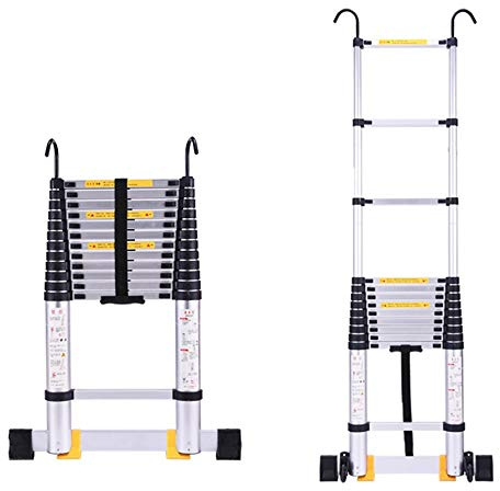Multifunctional Telescopic Ladder Hook ladders Lightweight aluminum alloy Home outdoor Thickened pedal Attic Ladders 2.7/3.4/.3.8/5/6.2m Bearing weight 150kg Multi Purpose Loft Ladder ( Size : 2.7m )