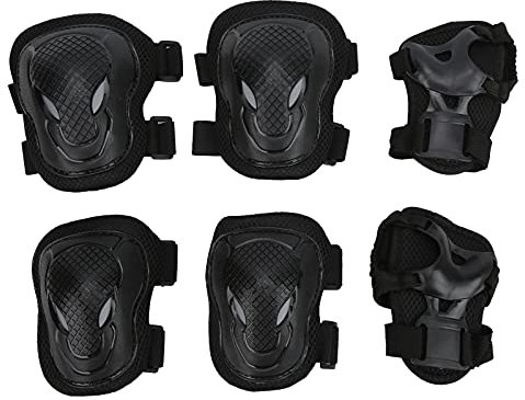 Socobeta Rollschuh-Schutzausrüstungsset für Erwachsene,Verstellbare Knie- und Ellenbogenschützer,Handgelenkschützer für Rollschuhlaufen,Fahrrad,Skateboard,Roller,Laufräder Schutzausrüstung Set