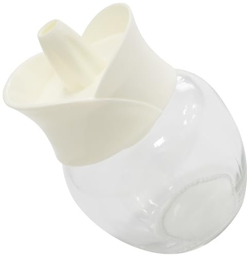 AERZETIX - C70583 - Sucrier doseur distributeur de sucre 210 ml - en verre et en plastique - couleur blanc - café thé petit-déjeuner cuisine ustensiles récipients verseurs cassonade