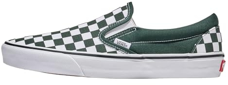 Vans Classic Slip On Checkerboard, Chaussures de gymnastique unisexes pour adulte, vert, 40/42 EU