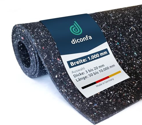 diconfa Bautenschutzmatte 1000mm 100cm 1m BREIT - 3 bis 20mm DICK - 0,05 bis 10m LANG - Auswahl: 10000mm 1000cm 10m LANG, 4mm STARK - Gummimatte Antirutsch-Matte Fall-Schutzmatte Schall-Isolation