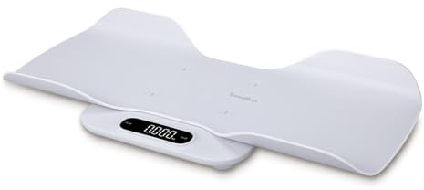 TERRAILLON - Baby Fit – Elektronische Babywaage 2-in-1, abnehmbare Babywanne, Gewichtsvergleichsfunktion, Kinderverriegelung, Skala 5-10-15 g, Kapazität 180 kg, Hülle inklusive, Weiß