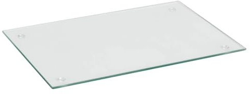 Unibos | Glass Chopping Board - 50x40cm - Transparent - Large Dining Place Cutting Mat Worktop Saver for Kitchen Cooking, Baking, Vegetable Preparation