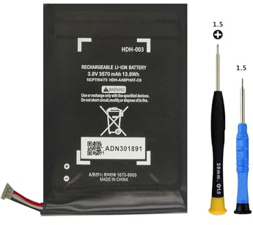 Vvuilsty HDH-003 ersättningsbatteri för Switch Lite konsol handhållen, 0-cykelbatteri kompatibel med Switch Lite konsol handhållen med reparationsverktygssatser