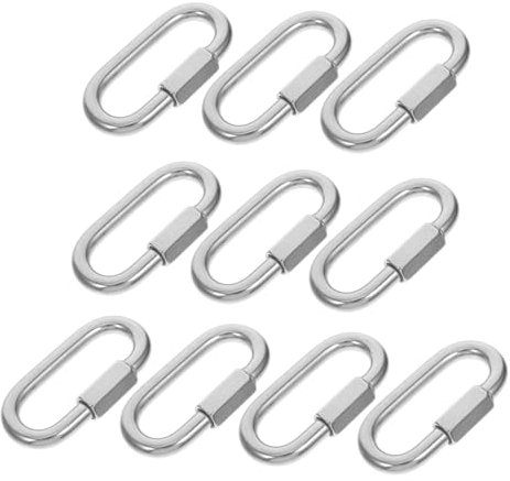 Cabilock 10pezzi Moschettone in Acciaio Inossidabile Forma Connettore Rapido Per Catene Bloccaggio Sicuro Per Carichi Pesanti
