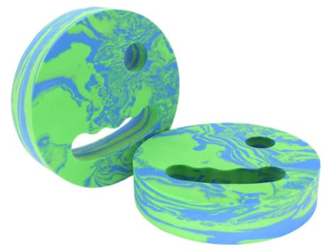 Milageto Plaquettes Natation Ultralégères Pagaies Nage Ergonomique Disques d’exercice Aquatique pour Rééducation, Bleu Et Vert