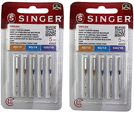 La Canilla 2 Pack Overlock Singer Needles 2022 ELx705 for Singer 14SH Sewing Machine