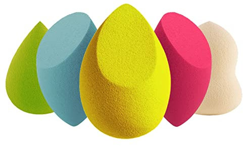 LAC FOR YOU Beauty Blender Schminkschwämme 5-er Set – Latexfreie Make up Schwämmchen, Verschiedene Formen & Schnitte für präzises Auftragen von flüssiger Foundation & Concealer