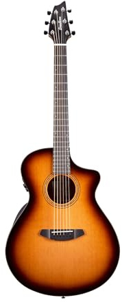Breedlove Solo Pro Concert CE 6-String Red Cedar-African Mahogany Acoustic Electric Guitar with Ovangkol Bridge (Right-Handed, Edgeburst)