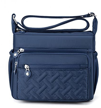 Womens Multi Pocket Casual Waterproof Crossbody Handbags Shoulder Messenger Bag for Travel Hiking Daily (Royal blue)