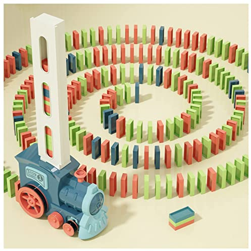 PREPHY Domino Train Toys Kids Games - Automatic Stacking Creative Game 3+ Year Old - Stem Montessori Toy for Boys 4-6 - Summer Autistic Christmas Birthday Gifts 5 6 Toddler Ages 4-8