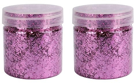 Ideen mit Herz bladmetall-flingor | bladguld-flingor för pyssel | 2 burkar med 3 g vardera (rosa)