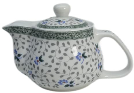 Tetera de porcelana de 500 ml con infusor extraíble de acero inoxidable (flor)