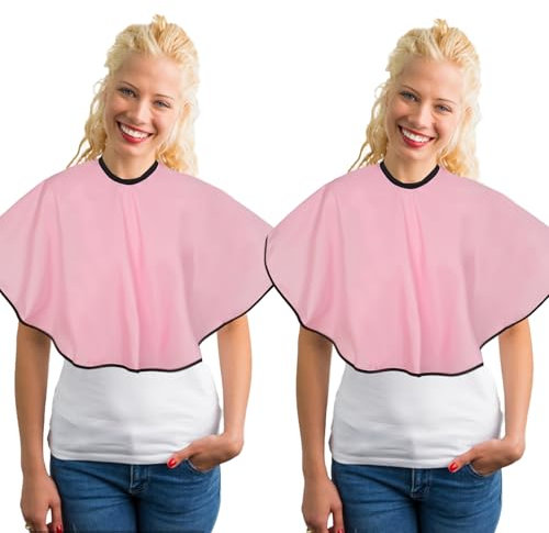 2 Pz Mantelle Corta per Taglio Capelli, Mantelle da Taglio Parrucchiere, Scialle per Barbiere in Nylon, Mantelle per Shampoo Impermeabile, Mantella da Trucco, Sciarpa per Taglio Capelli da Salone (B)