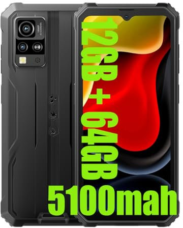 Blackview BV4800 SE Rugged Smartphone 2025 Newest, Android 15 Phone, 12GB RAM+64GB/2TB Rugged Phone, 16MP AI Camera, 6.56'' 90Hz Display, IP68/69K Waterproof Smartphone, 5100mAh, NFC, Face ID, Black