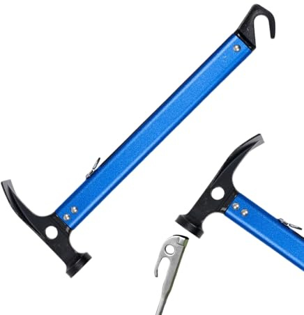 Martello da palo da tenda, martello da palo - Hammer da campeggio all'aperto per tenda - Manico ergonomico Strumento in metallo portatile Hardware pesante per la spiaggia, backpacker, picn