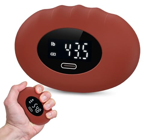 Olipiter Hand Grip Strength Tester Trainer, Rechargeable Digital Hand Gripper Strengthener Up to 395 Lbs (180kg), Hand Gripper Strength with Counting, Stress Balls for Sport